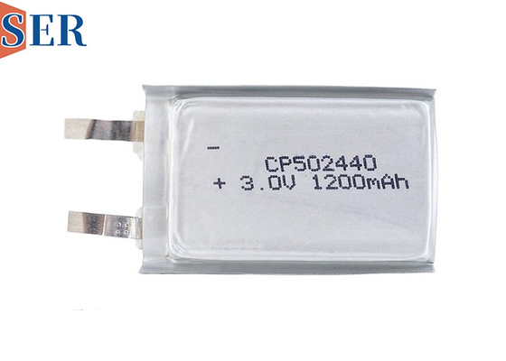 قم بتخصيص CP502440 3.0V 1200mAh بطارية رفيعة للغاية خلية الحقيبة Li-MnO2 لـ RFID GPS