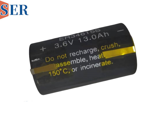 CC حجم 3.6V ER34615S بطارية Li SOCl2 13000mAh تتراوح من -55 إلى 165 درجة مئوية
