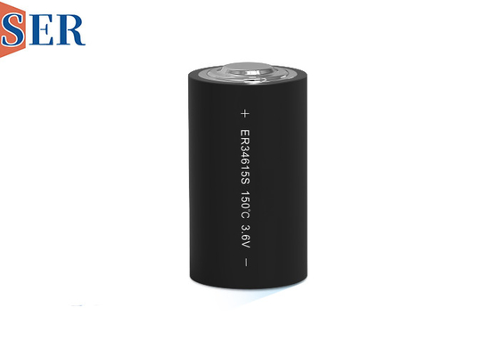CC حجم 3.6V ER34615S بطارية Li SOCl2 13000mAh تتراوح من -55 إلى 165 درجة مئوية