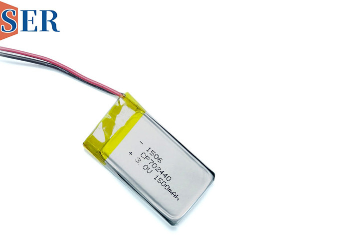CP702440 3V 1500mah Li-MNO2 بطارية رقيقة جدا لينة حزمة بطارية ليثيوم المنغنيز مع موصل الأسلاك