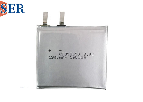 3.0V 1900mAh بطارية رقيقة جدا CP355050 التعبئة اللينة بطارية ليثيوم منغنيز ثاني أكسيد المنغنيز