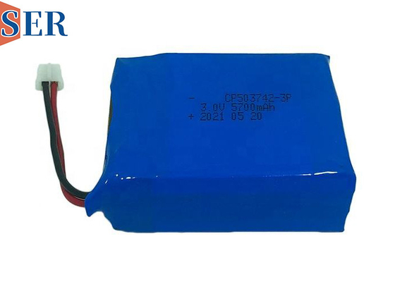 تخصيص 3.0V 5700mAh حزمة بطارية ليثيوم أساسية ناعمة CP503742-3p