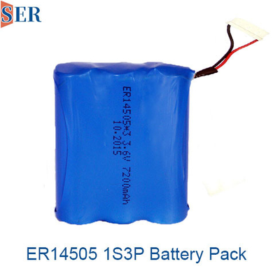 ER14505 Li SOCL2 بطارية 1S3P 3.6V 7.2V 10.8V ER 2 / 3A حجم 2 / 3A بطارية ليثيوم معدن